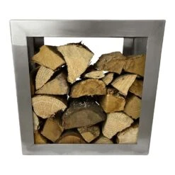 Holzlager / Feuerholzregal Cubik 50 X 50 Cm Aus Edelstahl