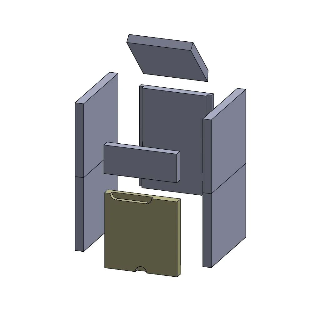 Feuerraumauskleidung 8-teilig Passend Für Wamsler Calor SA** (Schamotte) – Bild 7