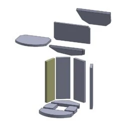 Wandstein Links/rechts 435x125x25mm (Vermiculite) Passend Für Oranier Pisa**