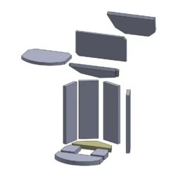 Bodenstein Hinten 300x114x30mm (Vermiculite) Passend Für Oranier Pisa**