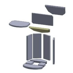 Heizgasumlenkplatte Unten 380x208x25mm (Vermiculite) Passend Für Oranier Pisa**