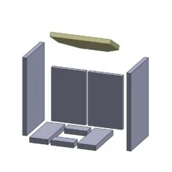 Heizgasumlenkplatte 360x260x25mm (Vermiculite) Für Oranier Regina A Typ 4633-7**