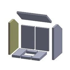 Wandstein Links/rechts 440x305x25mm (Vermiculite) Für Oranier Regina B Typ 4633-7**