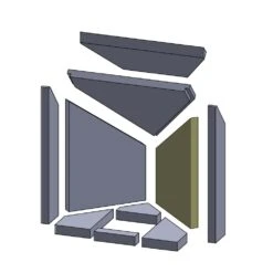 Feuerraumauskleidung 10-teilig Für Oranier Regina Eck Typ 4635-7** (Vermiculite) -Das Warme Haus 32012900 oranier regina eck seitenstein hinten rechts 364x262x25 vermiculite