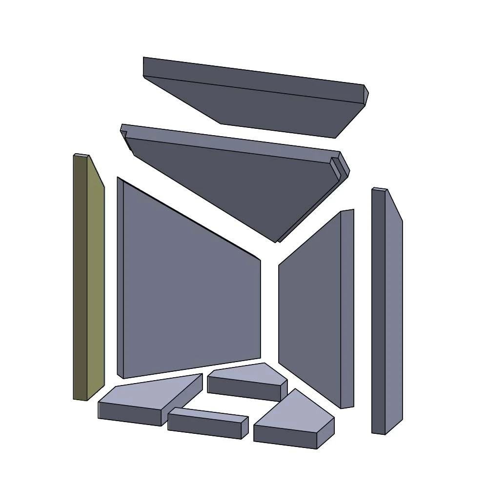 Feuerraumauskleidung 10-teilig Für Oranier Regina Eck Typ 4635-7** (Vermiculite) – Bild 4