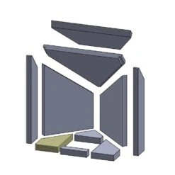 Feuerraumauskleidung 10-teilig Für Oranier Regina Eck Typ 4635-7** (Vermiculite) -Das Warme Haus 32012904 oranier regina eck bodenstein links 203x117x30 vermiculite