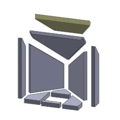 Feuerraumauskleidung 10-teilig Für Oranier Regina Eck Typ 4635-7** (Vermiculite) -Das Warme Haus 32012905 oranier regina eck heizgasumlenkplatte oben 410x190x25 vermiculite