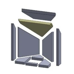 Feuerraumauskleidung 10-teilig Für Oranier Regina Eck Typ 4635-7** (Vermiculite) -Das Warme Haus 32012906 oranier regina eck heizgasumlenkplatte unten 405x363x25 vermiculite