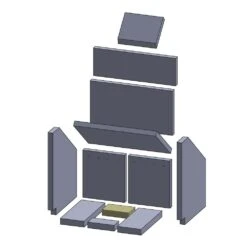 Bodenstein Hinten 135x85x30mm (Vermiculite) Passend Für Oranier Skagen V**