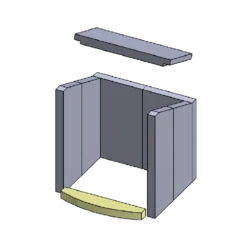 Bodenstein Vorne 325x62x30mm (Schamotte) Passend Für Hark **