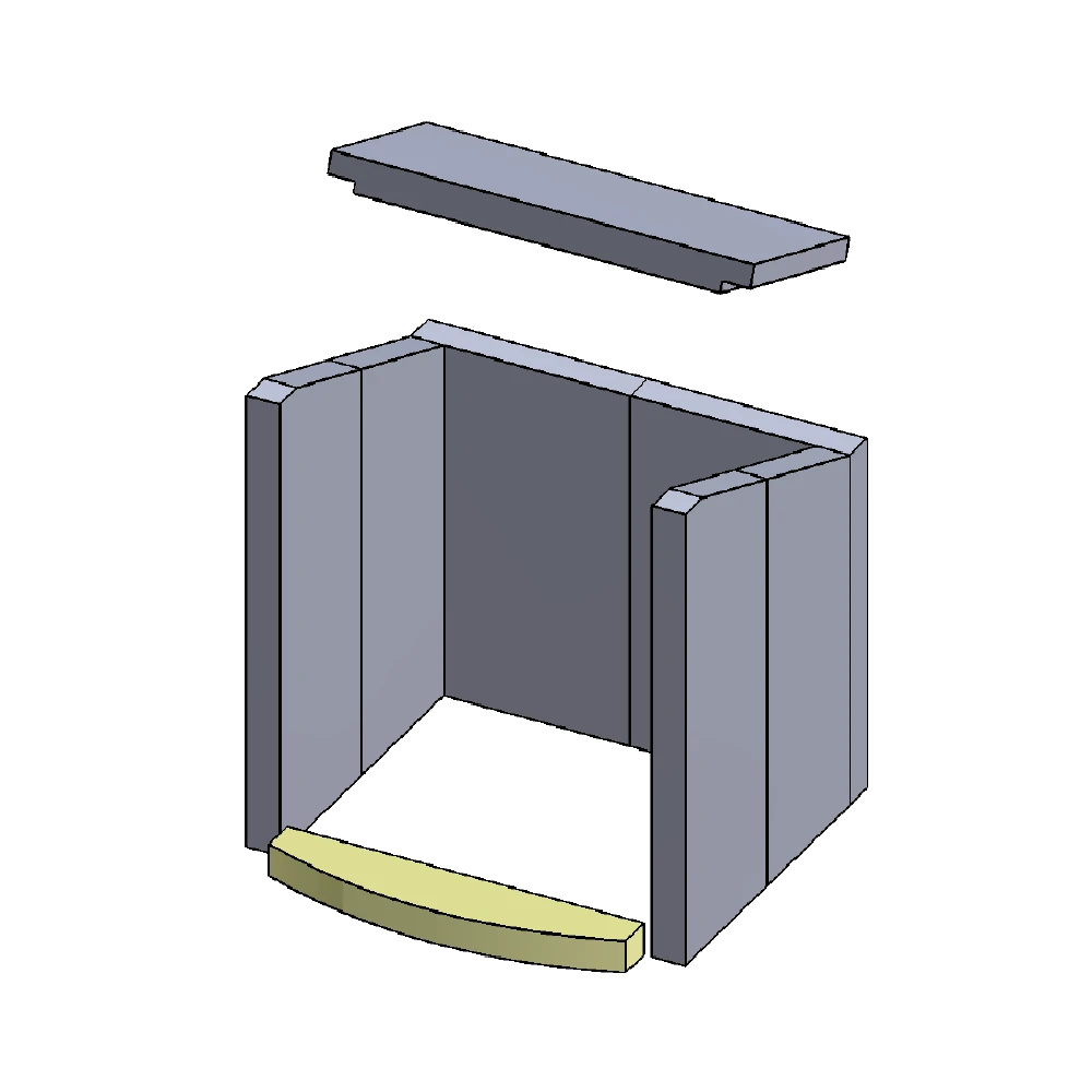 Bodenstein Vorne 325x62x30mm (Schamotte) Passend Für Hark ** 1 Bodenstein Vorne 325x62x30mm (Schamotte) Passend Für Hark **