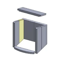 Feuerraumauskleidung 8-teilig Passend Für Hark** (Vermiculite) -Das Warme Haus seitenstein hinten links rechts 383x142x30 vermiculite schamotte shop.de