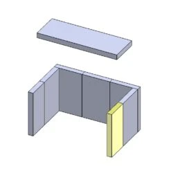 Feuerraumauskleidung 8-teilig Passend Für Hark** (Schamotte / Vermiculite) -Das Warme Haus wandstein vorne rechts 270x130x30 schamotte